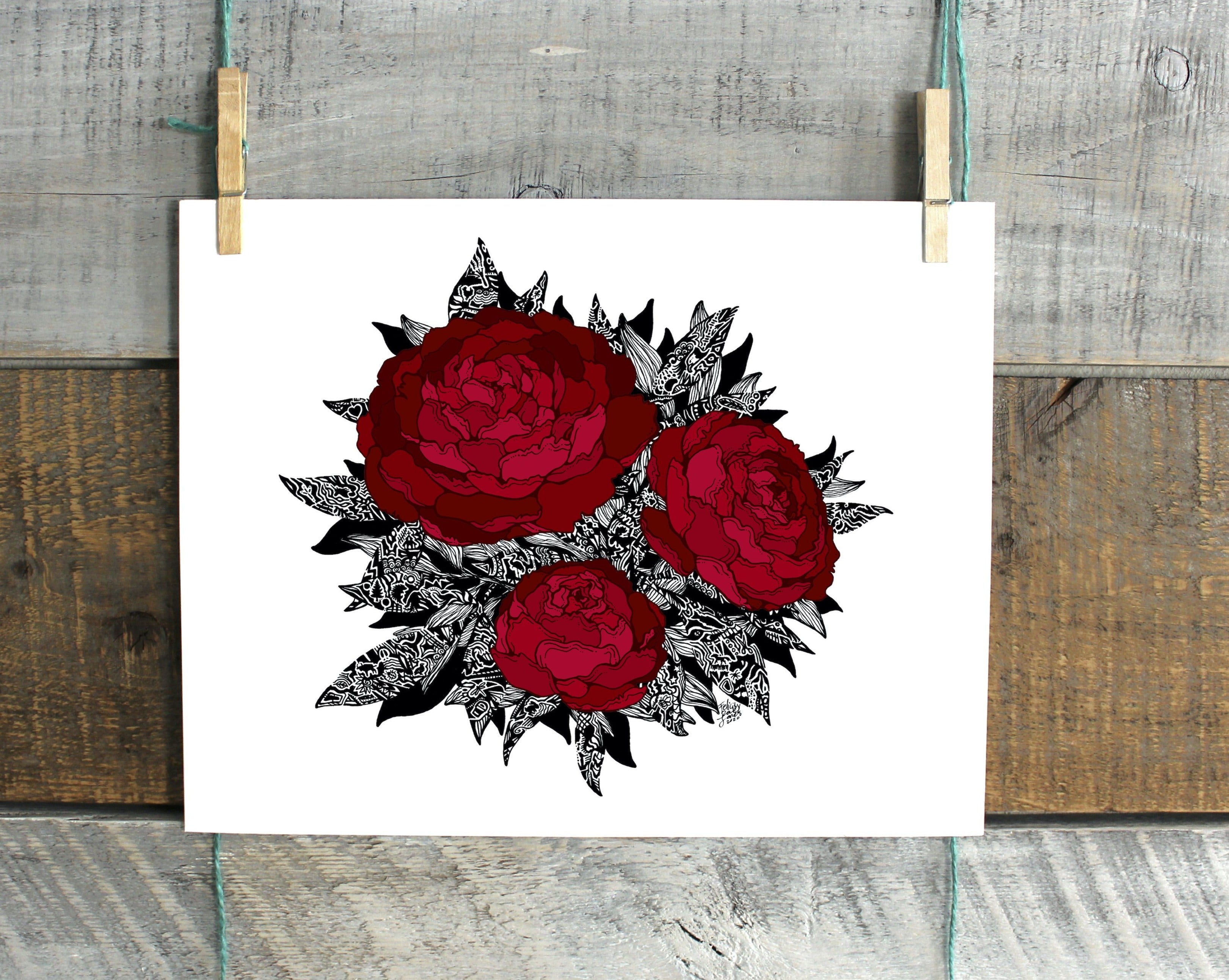 Peony Print-Stationary-Felicity Rae Jones-Alaska Beauty Peony Coop