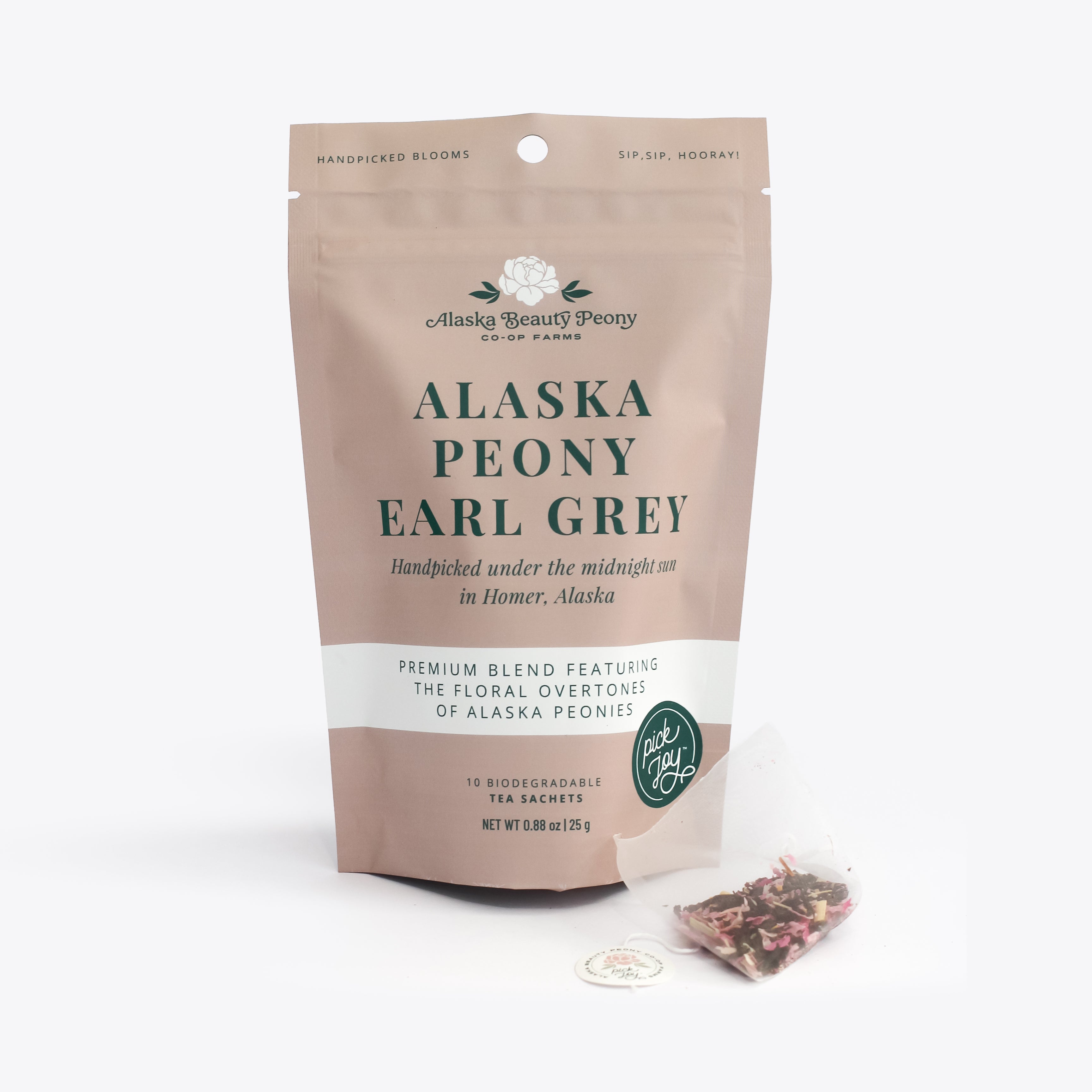 Alaska Peony Earl Grey Tea - 10 Tea Sachets-Food & Drink-Alaska Beauty Peony Coop-Alaska Beauty Peony Coop