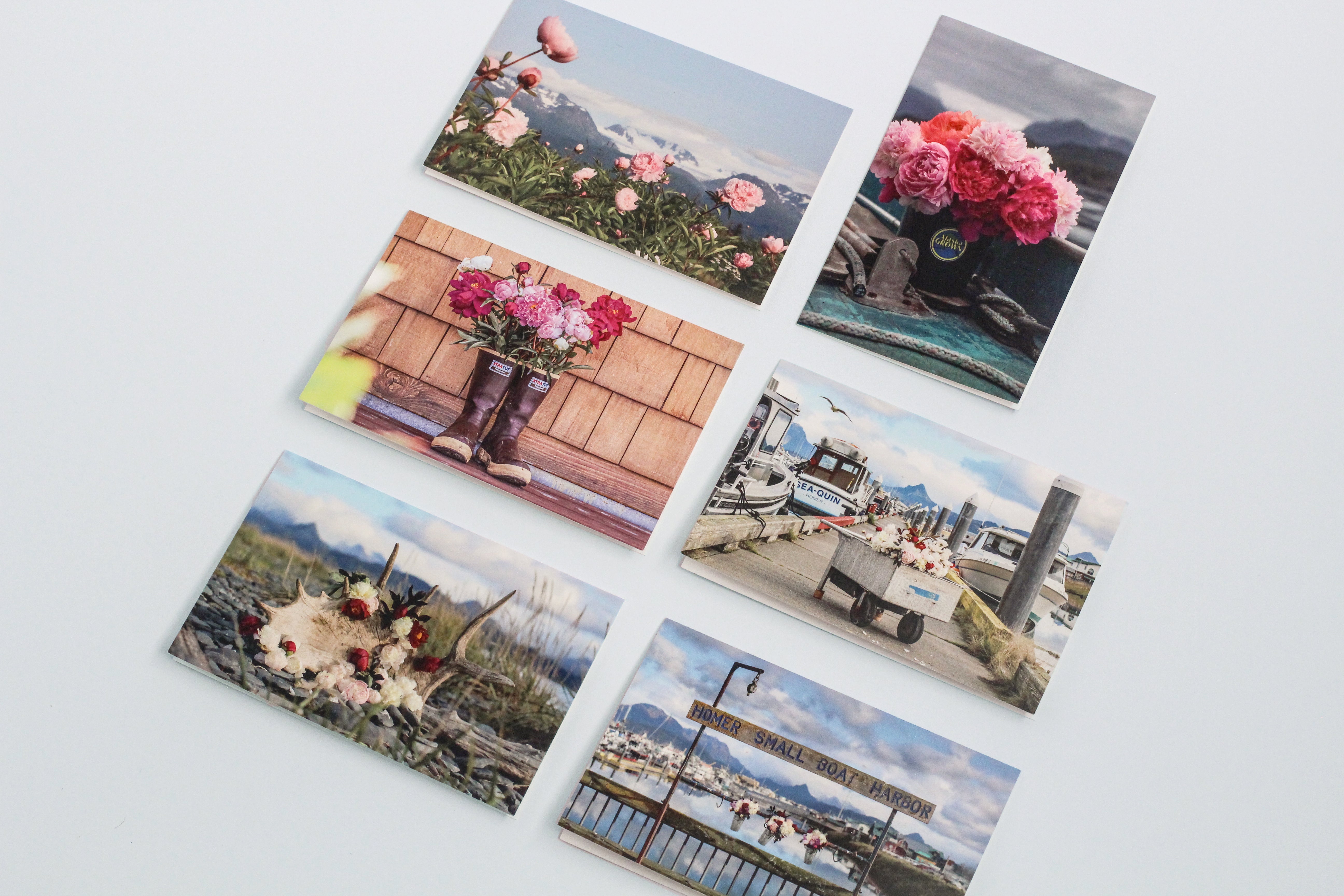 Pick Joy! Peony Notecards - Set of 6-Stationary-Alaska Beauty Peony Coop-Alaska Beauty Peony Coop